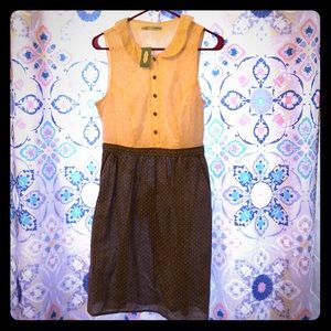 Cute lace top and polka dot bottom dress!